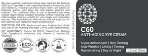 C60 Eye Cream 30ml Made With Organic Ingredients